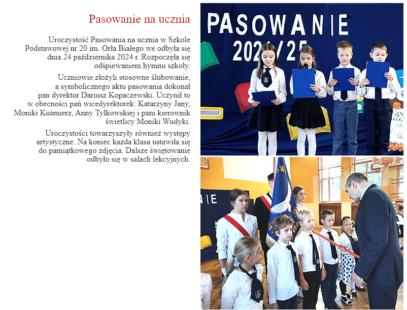 Pasowanie na ucznia 2024 11 07