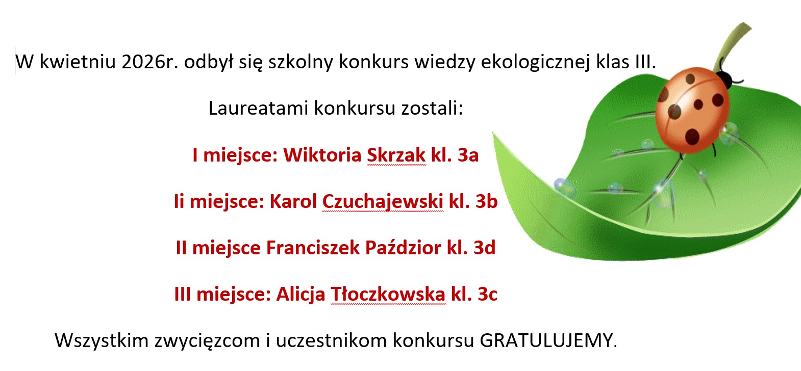 Konkurs Ekologiczny 26