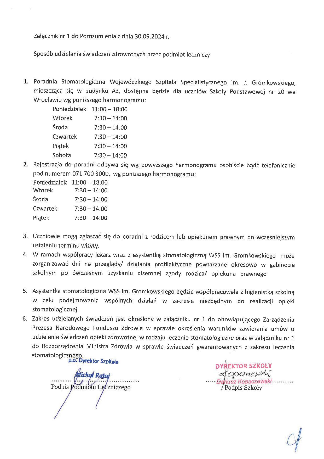 Stomatolog udzielanie swiadczen